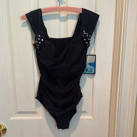 Mazu Swim 🔥sale🔥NWT black with silver One Piece Swimsuit - Picture 1 of 9